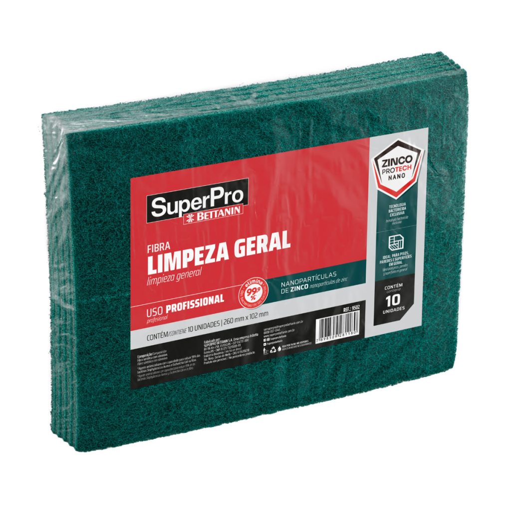 Fibra limpieza uso general 10,2 x 26 cm verde